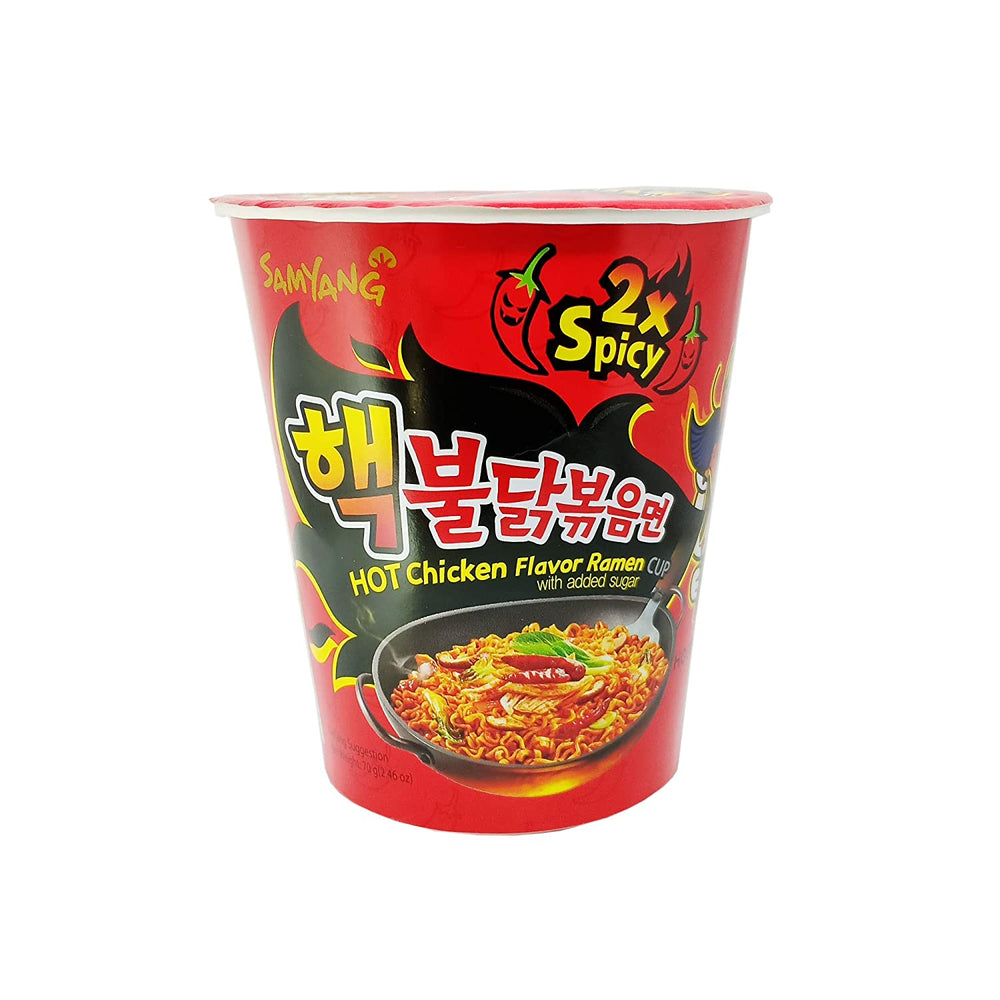 Samyang Buldak 2xSpicy Cup Ramen – Hot Chicken Flavor, 70g – Ô Dépanneur