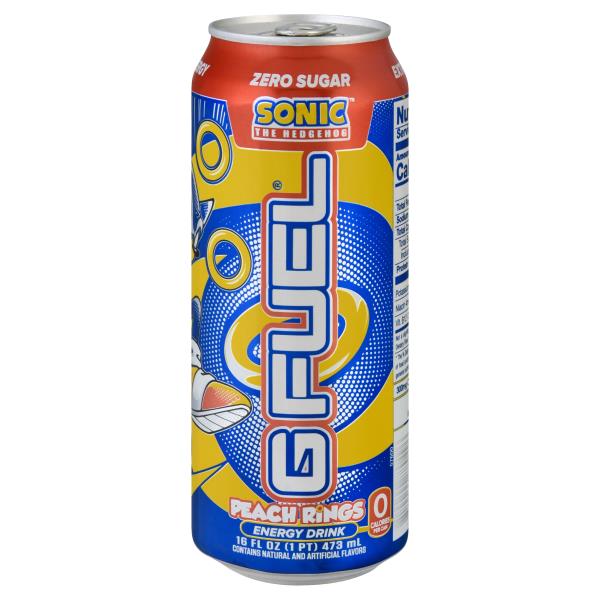 G Fuel Sonic Energy Drink Zero Sugar Peach Rings